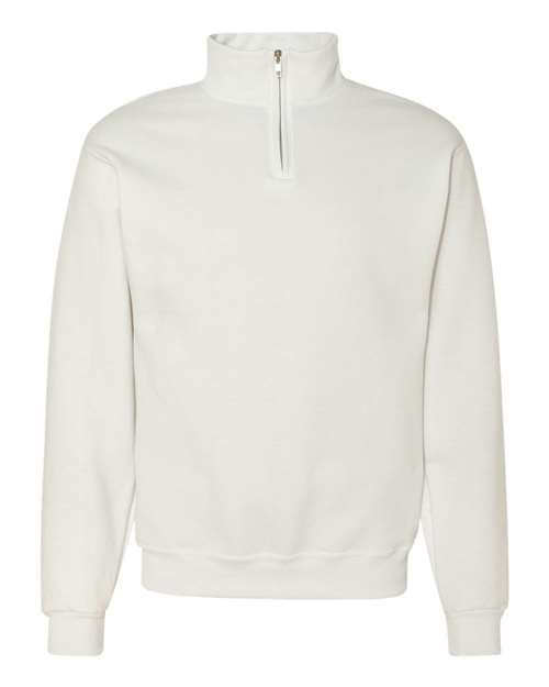 JERZEES Unisex Nublend® Cadet Collar Quarter-Zip Sweatshirt - White Front