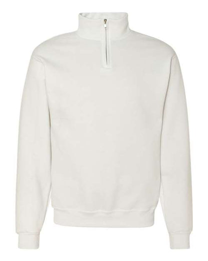 JERZEES Unisex Nublend® Cadet Collar Quarter-Zip Sweatshirt - White Front