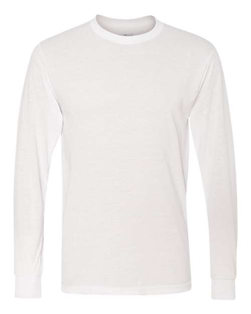 JERZEES Unisex Dri-Power® Performance Long Sleeve T-Shirt - White Front
