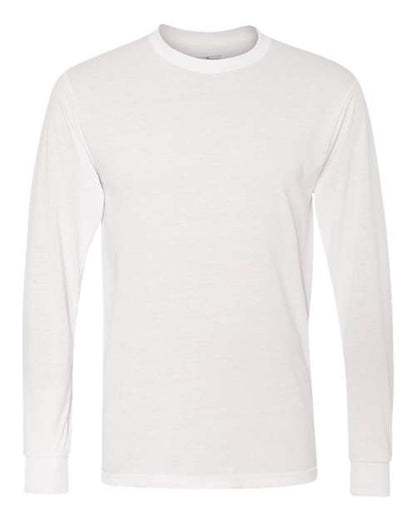 JERZEES Unisex Dri-Power® Performance Long Sleeve T-Shirt - White Front