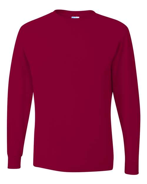 JERZEES Unisex Dri-Power® Long Sleeve 50/50 T-Shirt - Cardinal Front