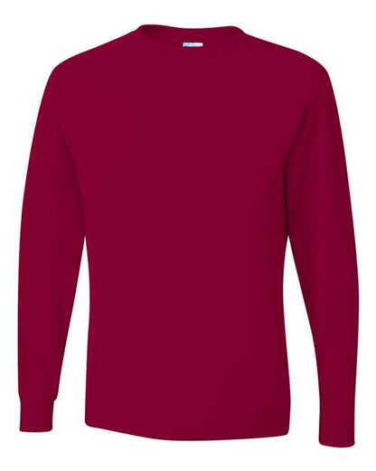 JERZEES Unisex Dri-Power® Long Sleeve 50/50 T-Shirt - Cardinal Front