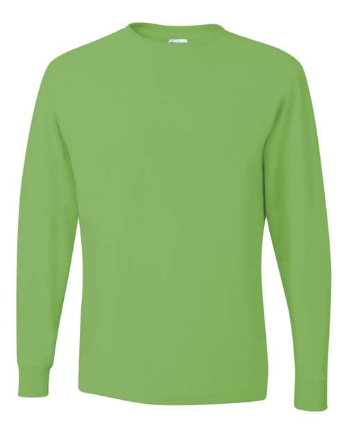 JERZEES Unisex Dri-Power® Long Sleeve 50/50 T-Shirt - Kiwi Front