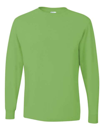 JERZEES Unisex Dri-Power® Long Sleeve 50/50 T-Shirt - Kiwi Front