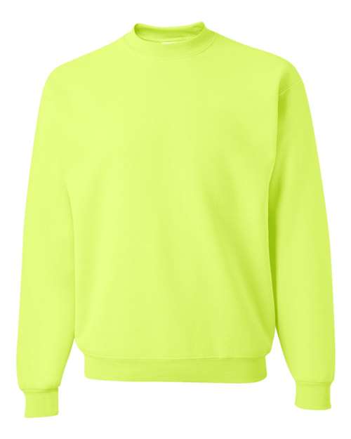 JERZEES Unisex Super Sweats NuBlend® Crewneck Sweatshirt - Safety Green Front