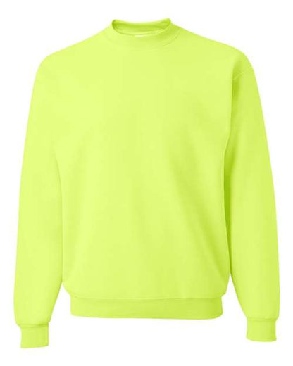 JERZEES Unisex Super Sweats NuBlend® Crewneck Sweatshirt - Safety Green Front