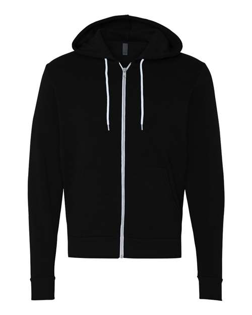 BELLA + CANVAS Unisex Sponge Fleece Full-Zip Hoodie Sweatshirt - Black Front