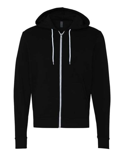 BELLA + CANVAS Unisex Sponge Fleece Full-Zip Hoodie Sweatshirt - Black Front