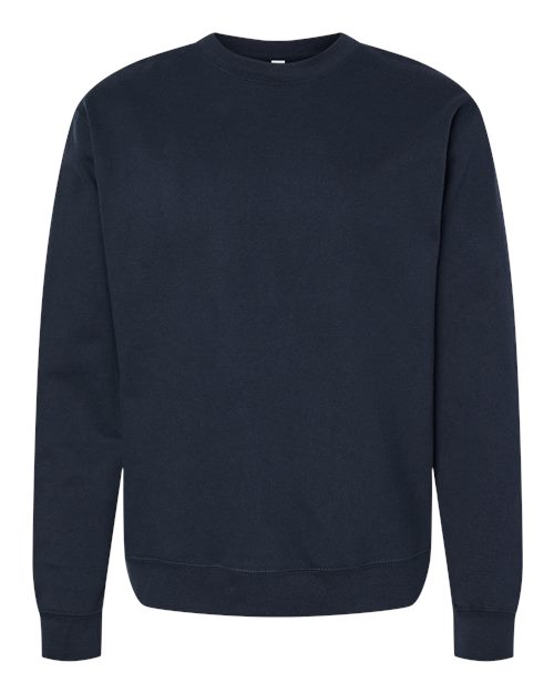 Independent Trading Co. Unisex Midweight Crewneck Sweatshirt - Classic Navy Front