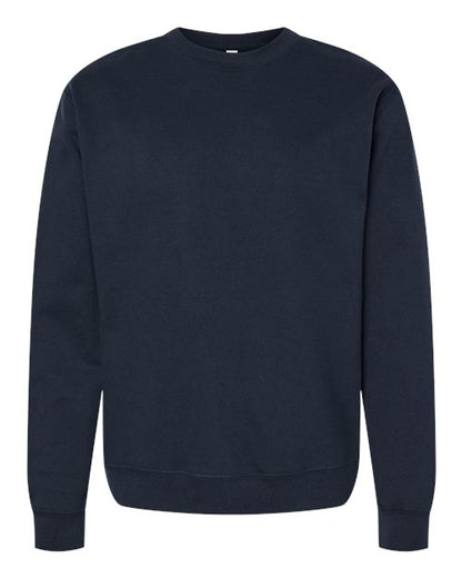 Independent Trading Co. Unisex Midweight Crewneck Sweatshirt - Classic Navy Front