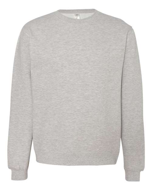 Independent Trading Co. Unisex Midweight Crewneck Sweatshirt - Grey Heather Front