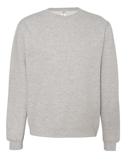 Independent Trading Co. Unisex Midweight Crewneck Sweatshirt - Grey Heather Front