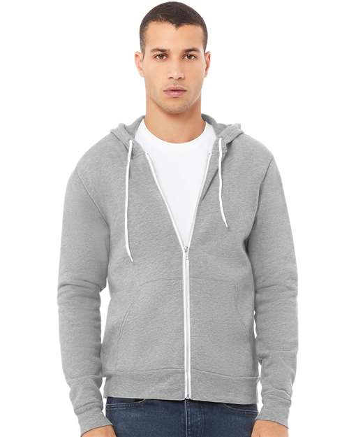 BELLA + CANVAS Unisex Sponge Fleece Full-Zip Hoodie Sweatshirt - Model Front