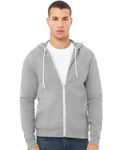 BELLA + CANVAS Unisex Sponge Fleece Full-Zip Hoodie Sweatshirt - Model Front