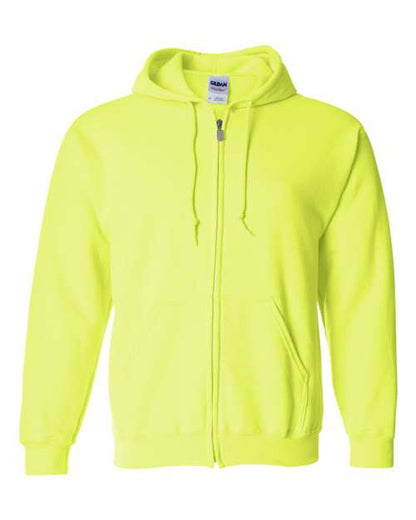 Unisex Heavy Blend™ Full-Zip Hooded Sweatshirt - Safety Green Front