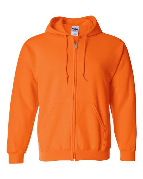 Unisex Heavy Blend™ Full-Zip Hooded Sweatshirt - Safety Orange Front