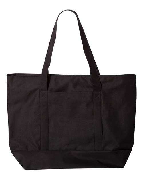 Liberty Bags Bay View Giant Zippered Tote - Black/ Black Front