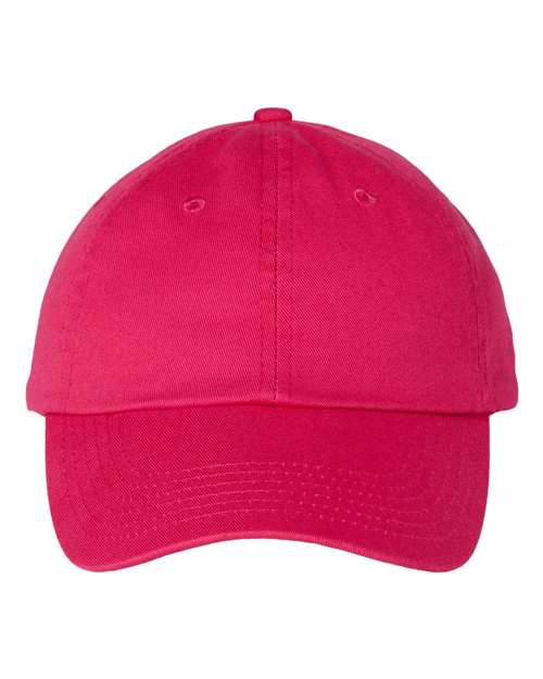 Valucap Bio-Washed Classic Dad Hat - Neon Pink Front