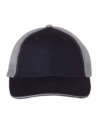 Valucap Sandwich Trucker Cap - Navy/ Grey Front