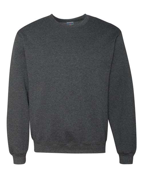 JERZEES Unisex Super Sweats NuBlend® Crewneck Sweatshirt - Black Heather Front