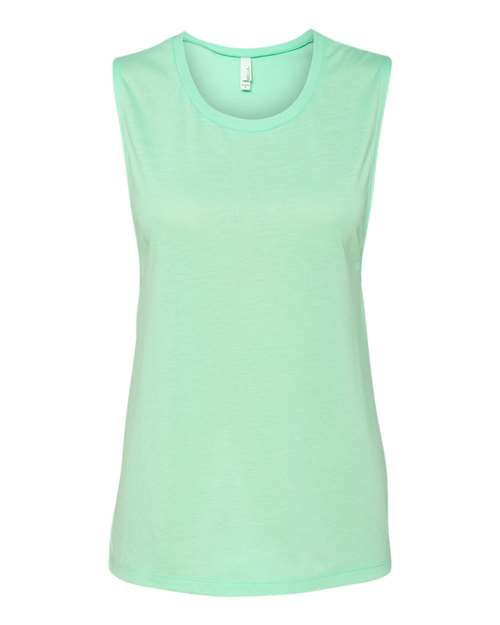 BELLA + CANVAS Women's Flowy Scoop Muscle Tank - Mint Front