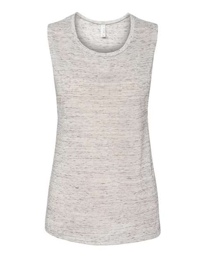 BELLA + CANVAS Women's Flowy Scoop Muscle Tank - White Marble Front