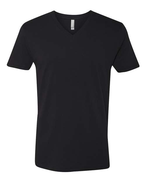 Next Level Unisex Cotton V-Neck Tee - Black Front