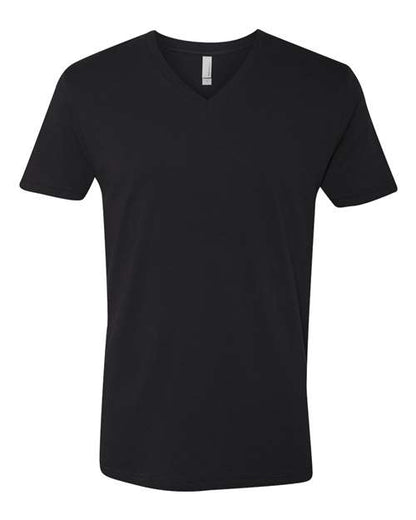 Next Level Unisex Cotton V-Neck Tee - Black Front
