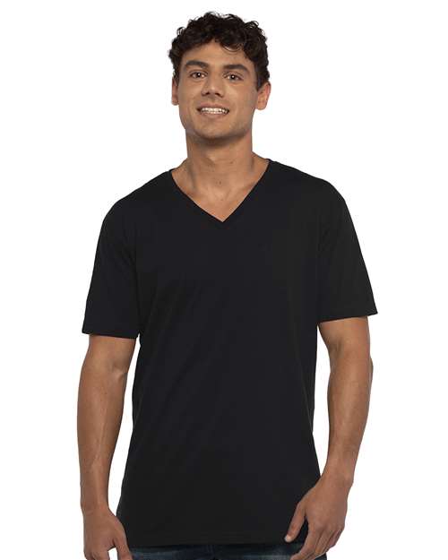 Next Level Unisex Cotton V-Neck Tee - Model Front