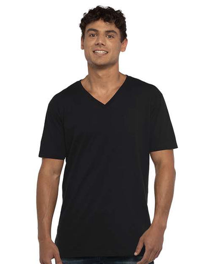 Next Level Unisex Cotton V-Neck Tee - Model Front