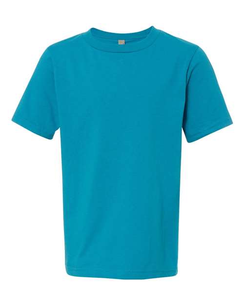 Next Level Youth Cotton Tee - Turquoise Front