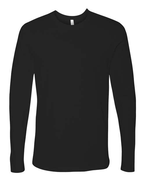 Next Level Unisex Cotton Long Sleeve Tee - Black Front