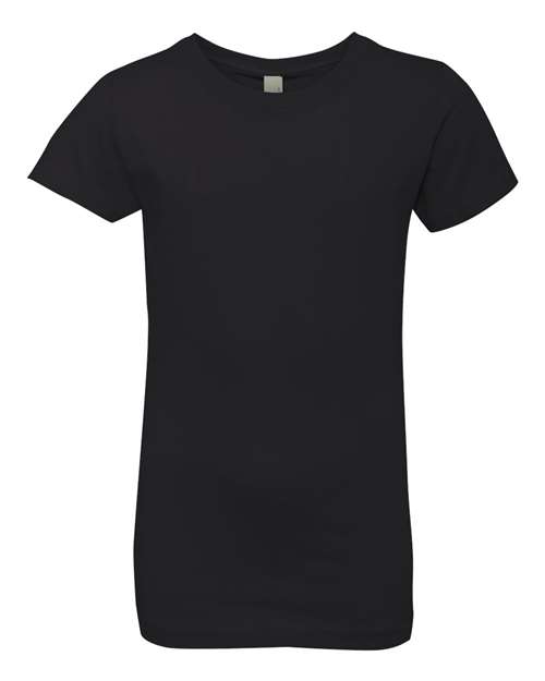 Next Level Girls’ Cotton Princess Tee - Black Front