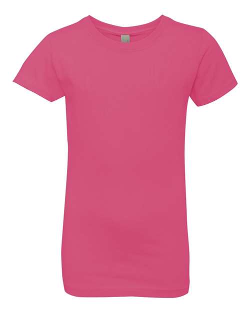 Next Level Girls’ Cotton Princess Tee - Hot Pink Front