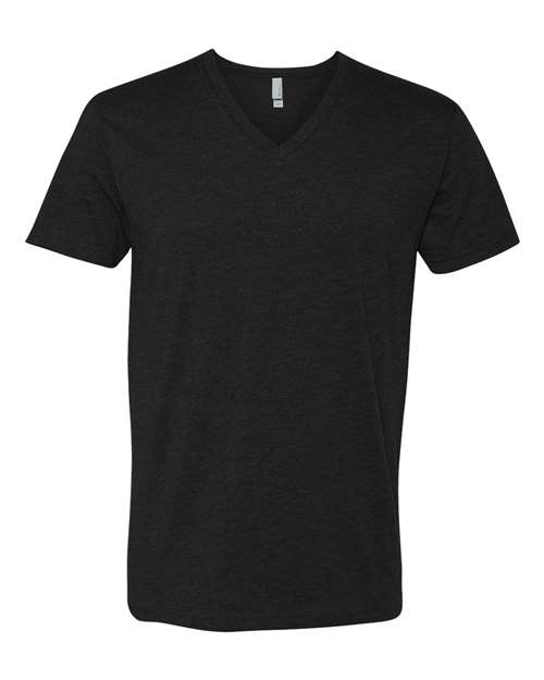 Next Level Unisex CVC V-Neck Tee - Black Front