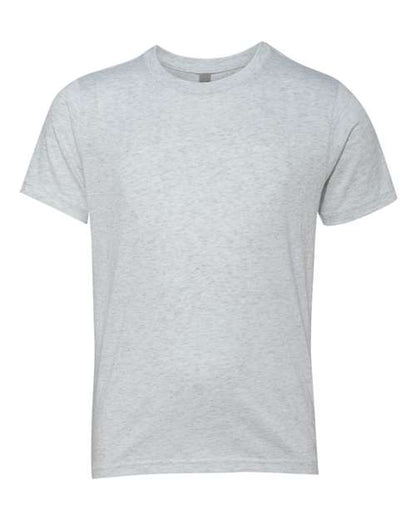 Next Level Youth Triblend Tee - Heather White Front