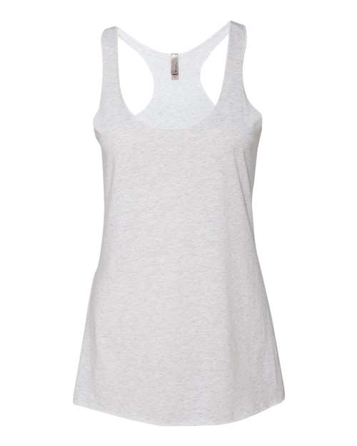 Next Level Women’s Triblend Racerback Tank - Heather White Front