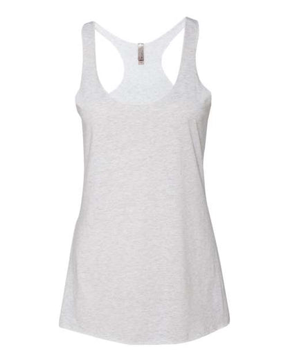 Next Level Women’s Triblend Racerback Tank - Heather White Front