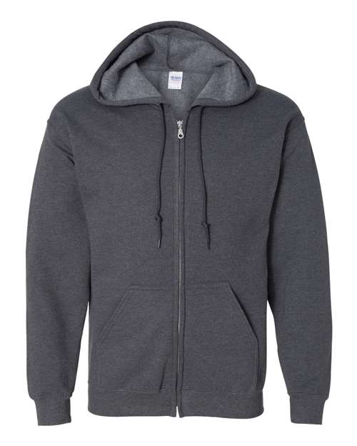 Unisex Heavy Blend™ Full-Zip Hooded Sweatshirt - Dark Heather Front