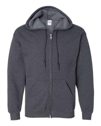 Unisex Heavy Blend™ Full-Zip Hooded Sweatshirt - Dark Heather Front