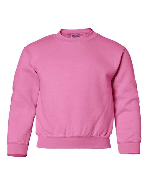 Youth Heavy Blend™ Crewneck Sweatshirt - Safety Pink Front