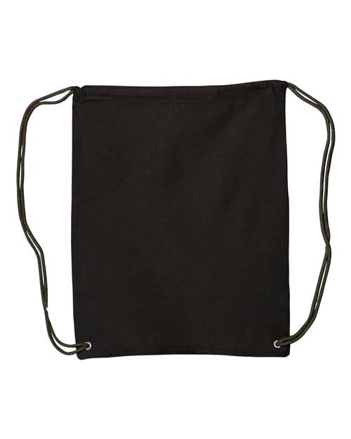 Liberty Bags Canvas Drawstring Backpack - Black Front