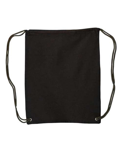 Liberty Bags Canvas Drawstring Backpack - Black Front