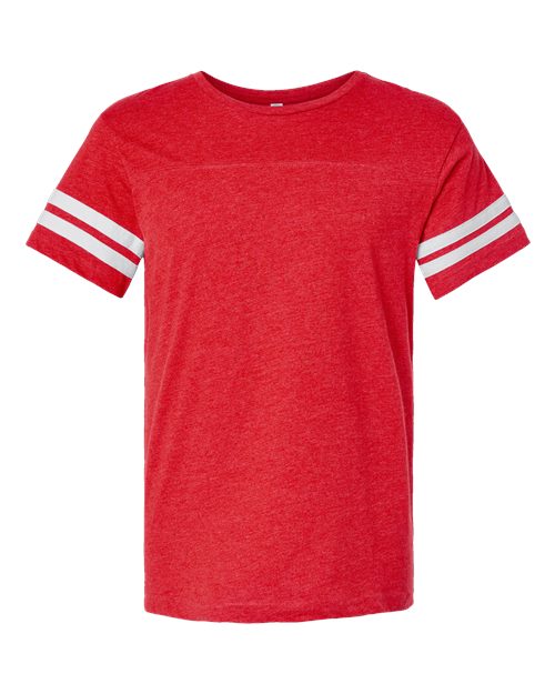 LAT Unisex Football Fine Jersey Tee - Vintage Red/ White Front