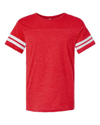 LAT Unisex Football Fine Jersey Tee - Vintage Red/ White Front