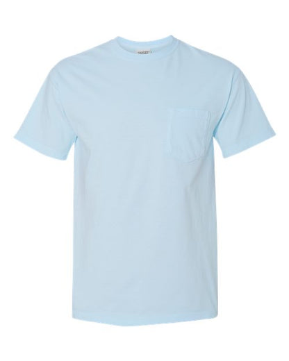 Comfort Colors Unisex Garment-Dyed Heavyweight Pocket T-Shirt - Chambray Front