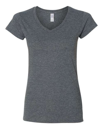 Gildan Women's Softstyle® V-Neck T-Shirt - Dark Heather Front