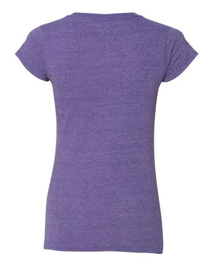Women's Softstyle® V-Neck T-Shirt - Heather Purple Back
