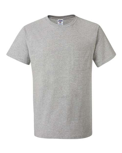 JERZEES Unisex Dri-Power® 50/50 Pocket T-Shirt - Athletic Heather Front