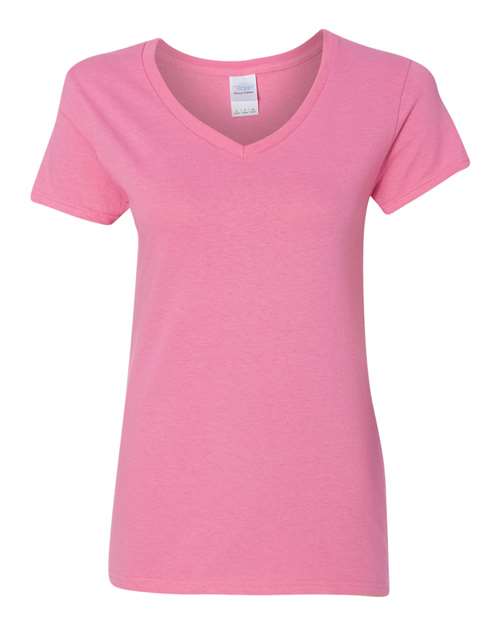 Women's Heavy Cotton™ V-Neck T-Shirt - Azalea Front